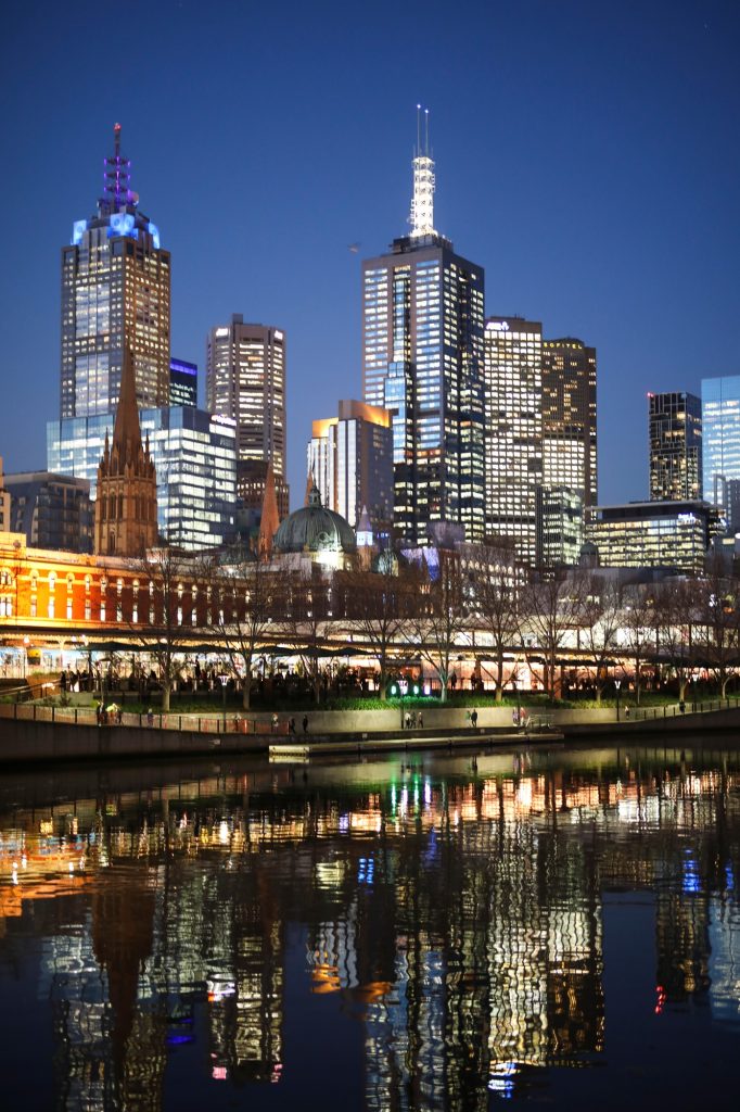 Melbourne skyline at night